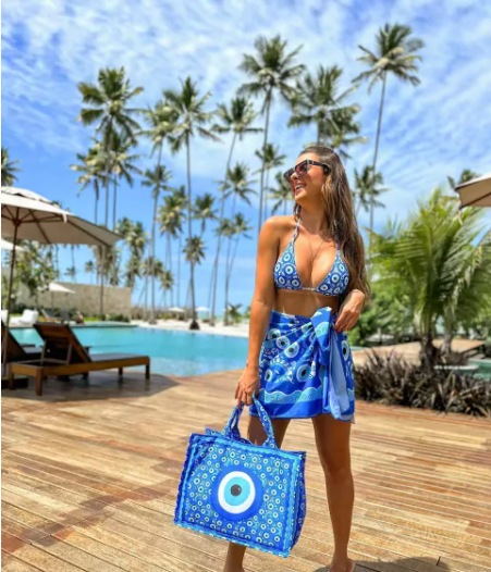 BOLSA  DE  PRAIA  OLHO  GREGO  AZUL