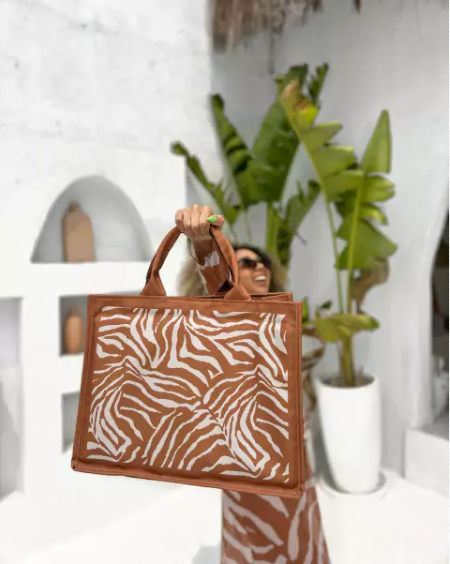 BOLSA  DE  PRAIA ZEBRA NUDE