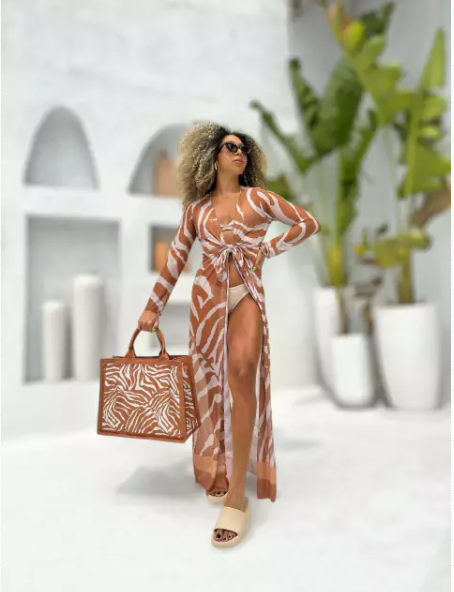 BOLSA  DE  PRAIA ZEBRA NUDE